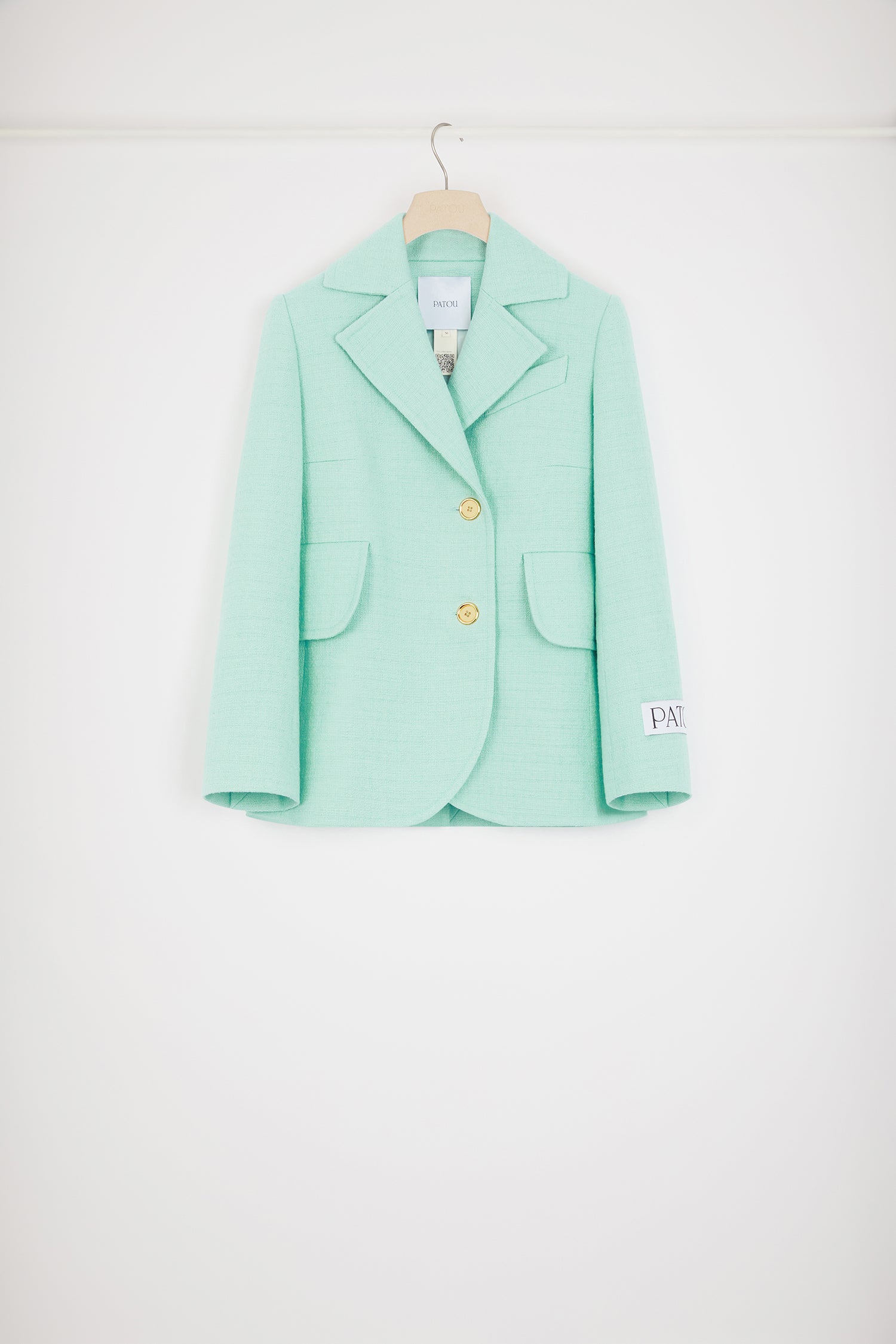 Patou P24JA035 veste tweed vert menthe 34-44 coton
