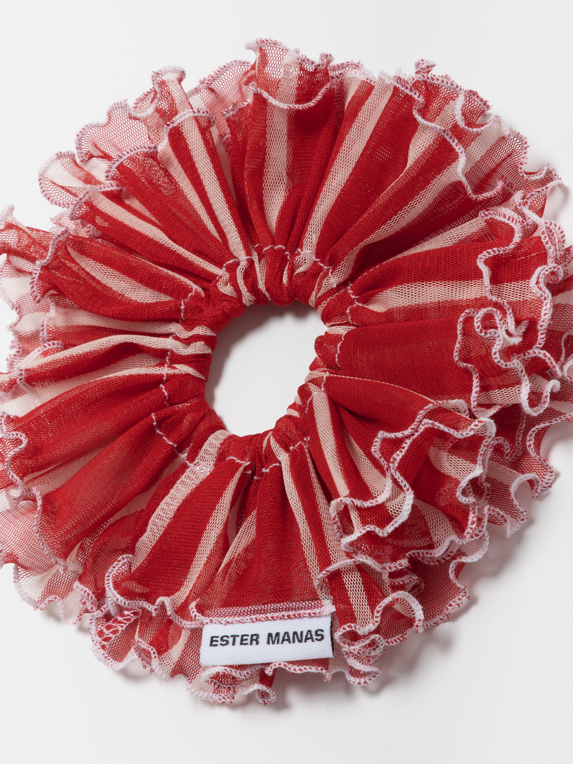 Ester Manas Scrunchies Red Stripped chouchou rouge 16 cm