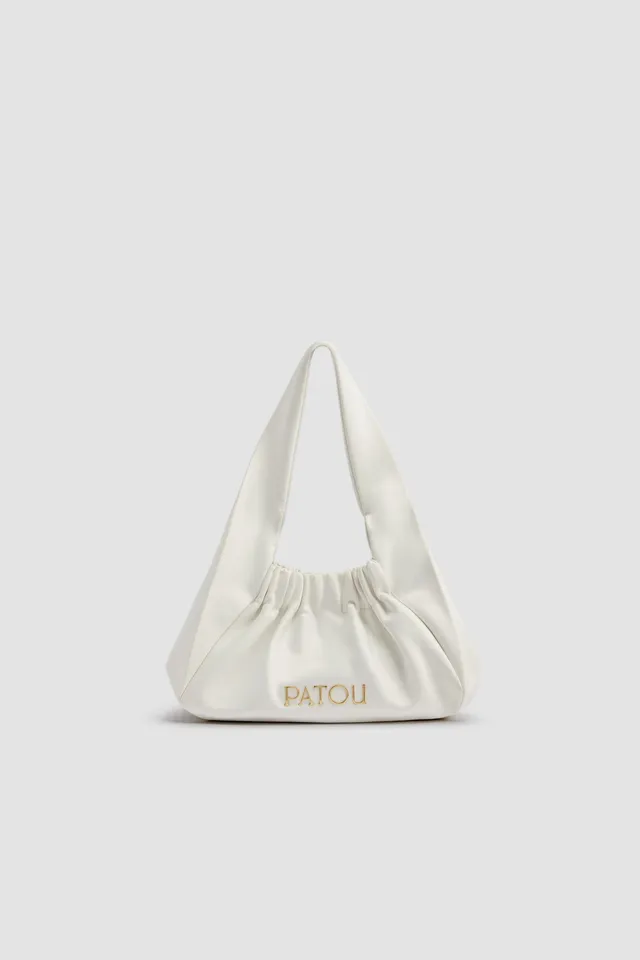 Patou Biscuit AC054 sac satin blanc hobo