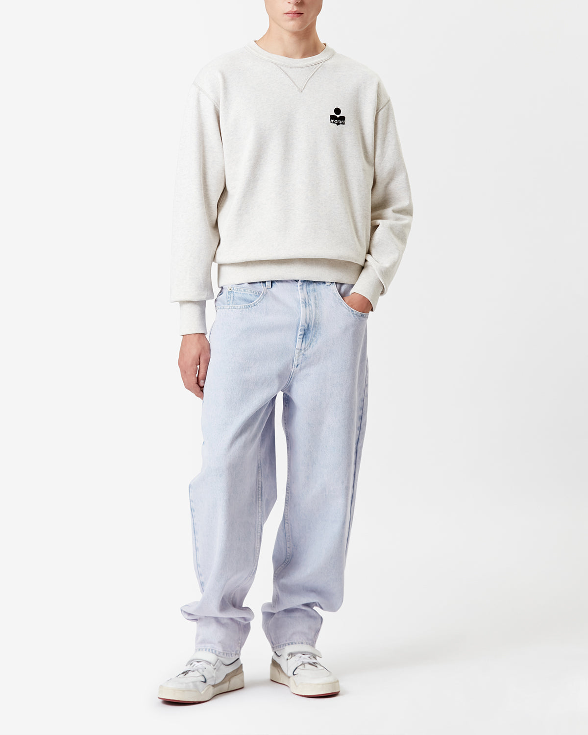 Isabel Marant Mike SW0030HA-A1M05H sweatshirt écru coton