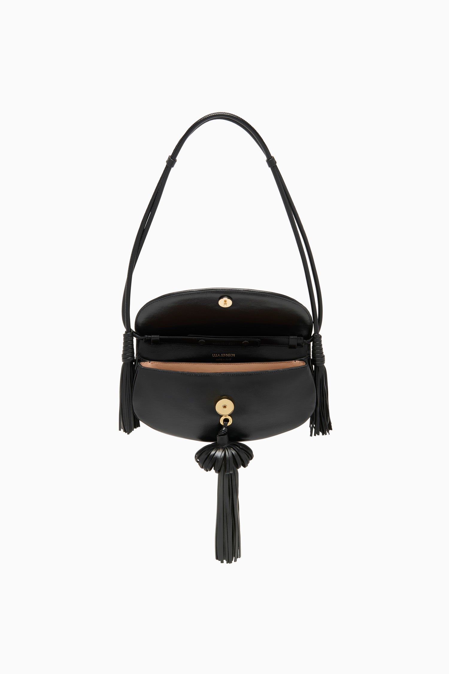 Ulla Johnson Paloma FA251108 sac cuir Noir à pompons