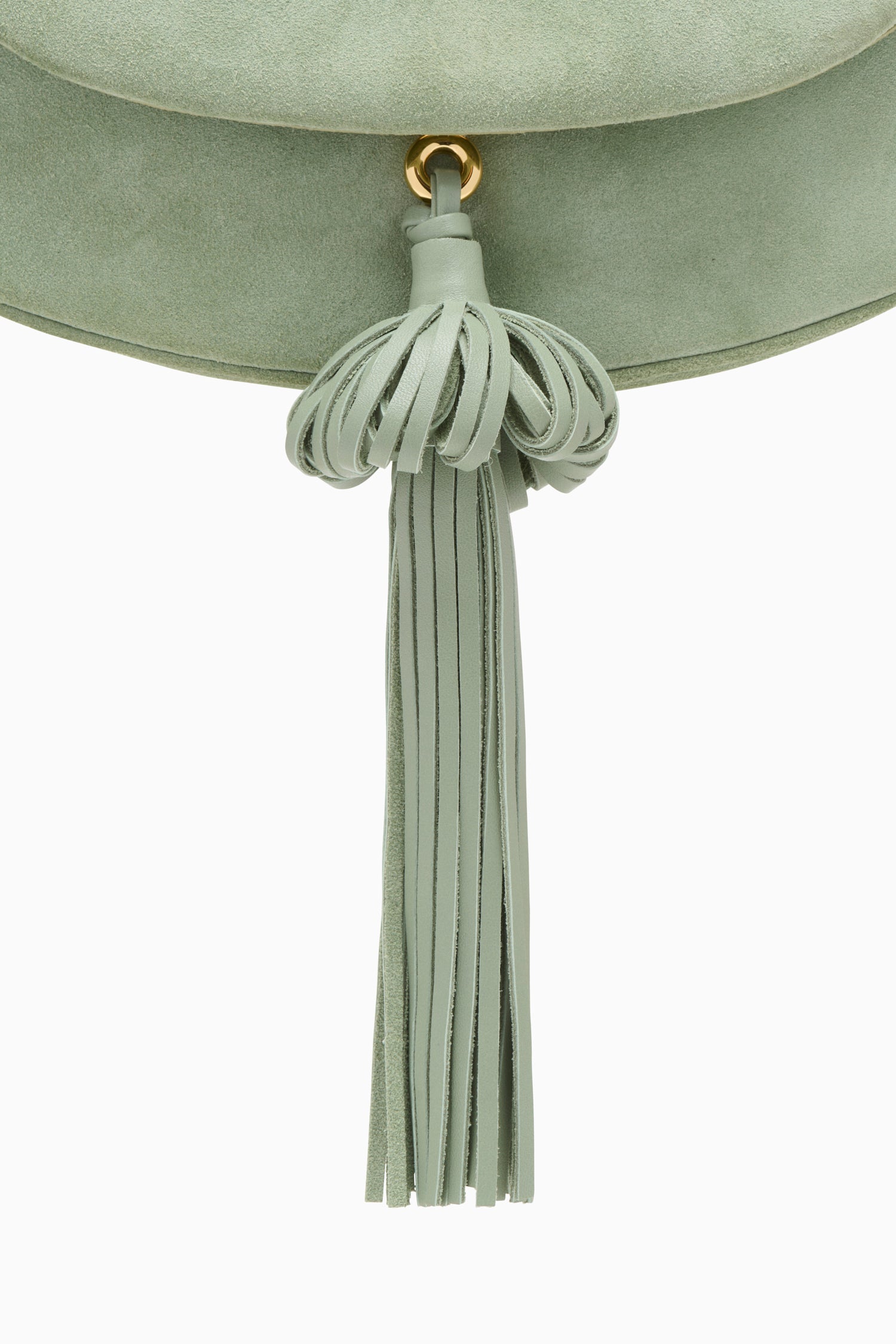 Ulla Johnson Paloma Tassel Flap sac daim Sea Glass vert