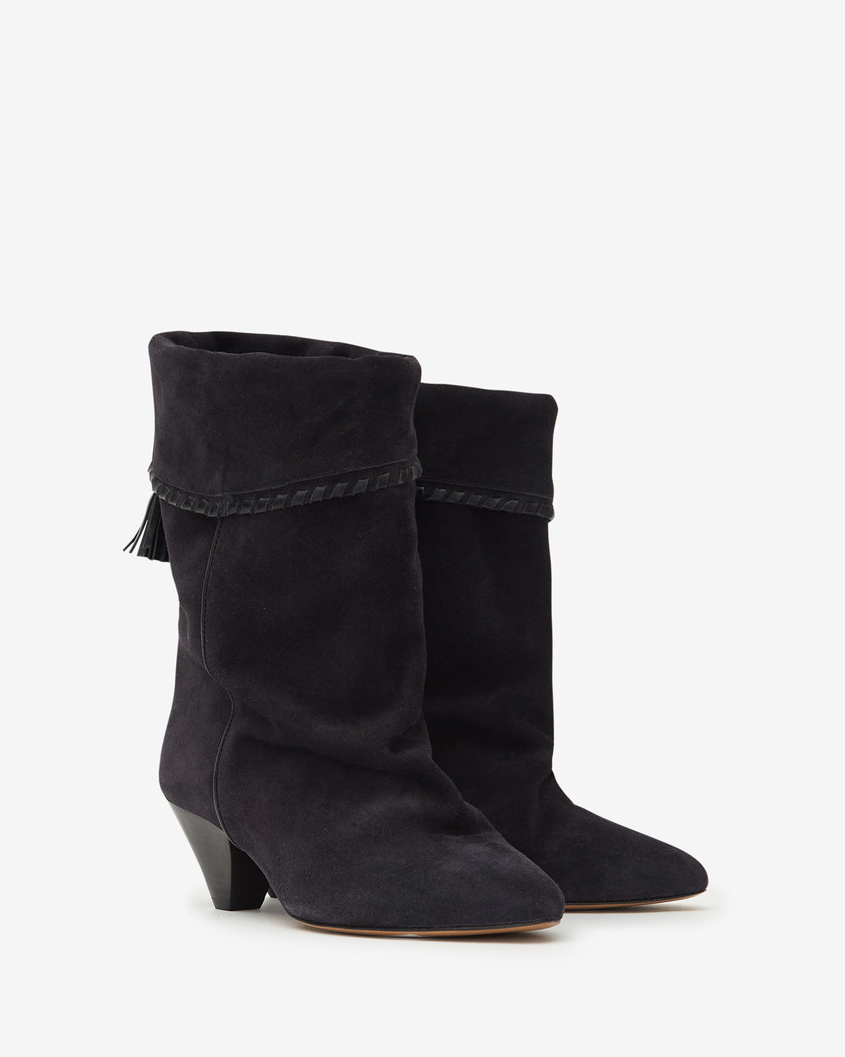 Isabel Marant Dalby BO0188FB boots cuir noir délavé