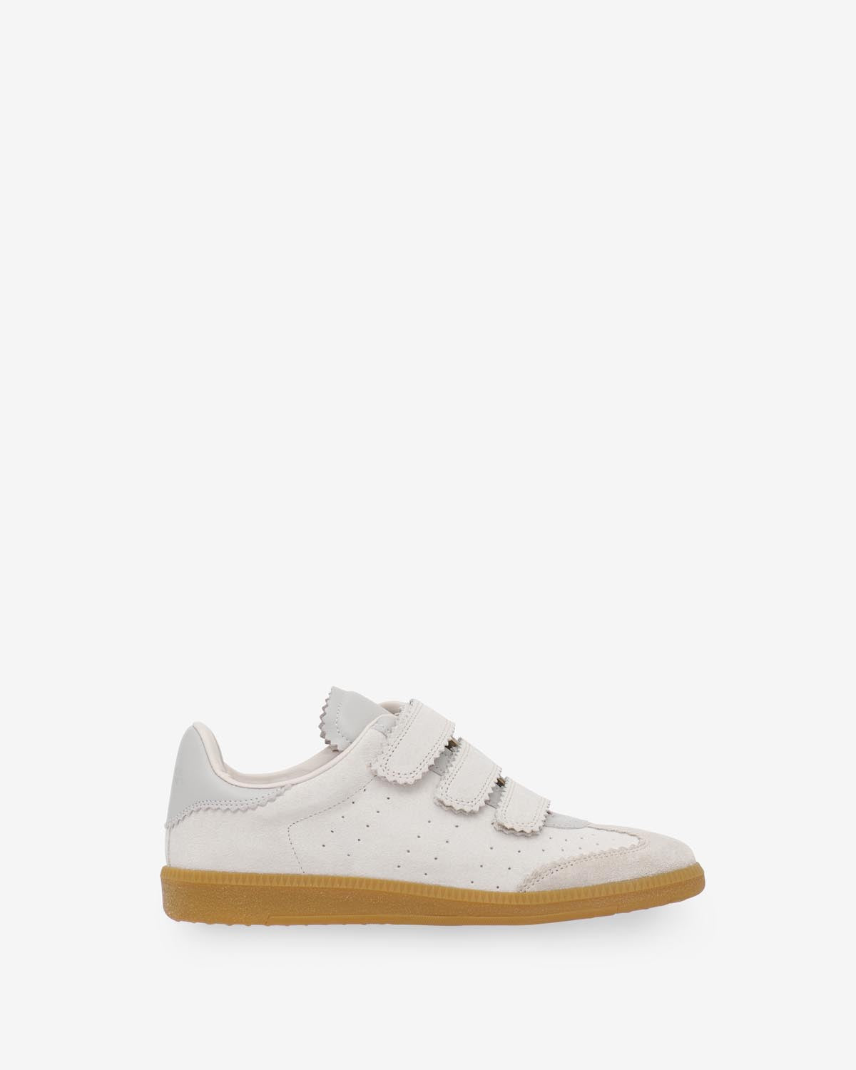 Isabel Marant Beth baskets écru cuir velours