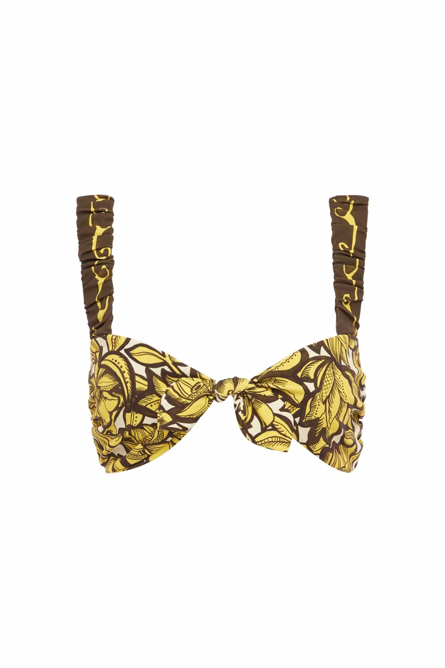 Alemäis Mona Tie haut de bikini imprimé fleur banane