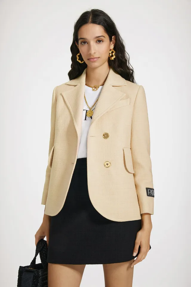 Patou JA035 veste tailleur Beige tweed