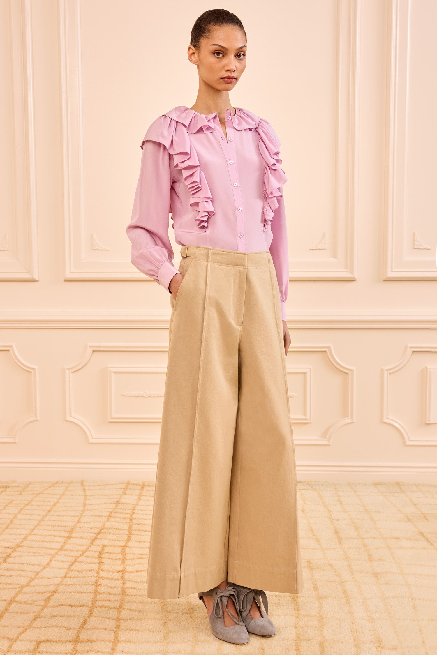 Ulla Johnson Sascha SP260403 pantalon Sahara beige coton
