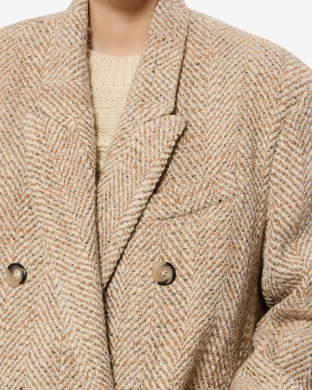 Isabel Marant Pilda Manteau long beige chevrons
