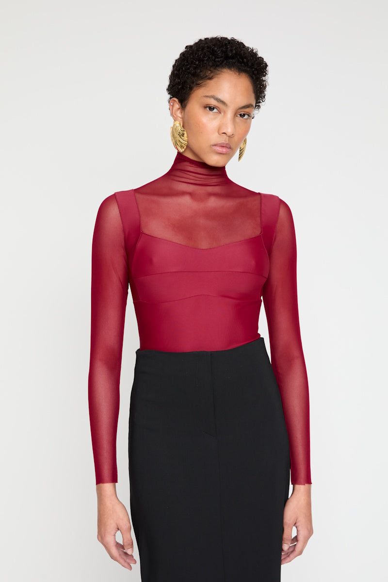 ATU Body Couture body bordeaux corset manches longues