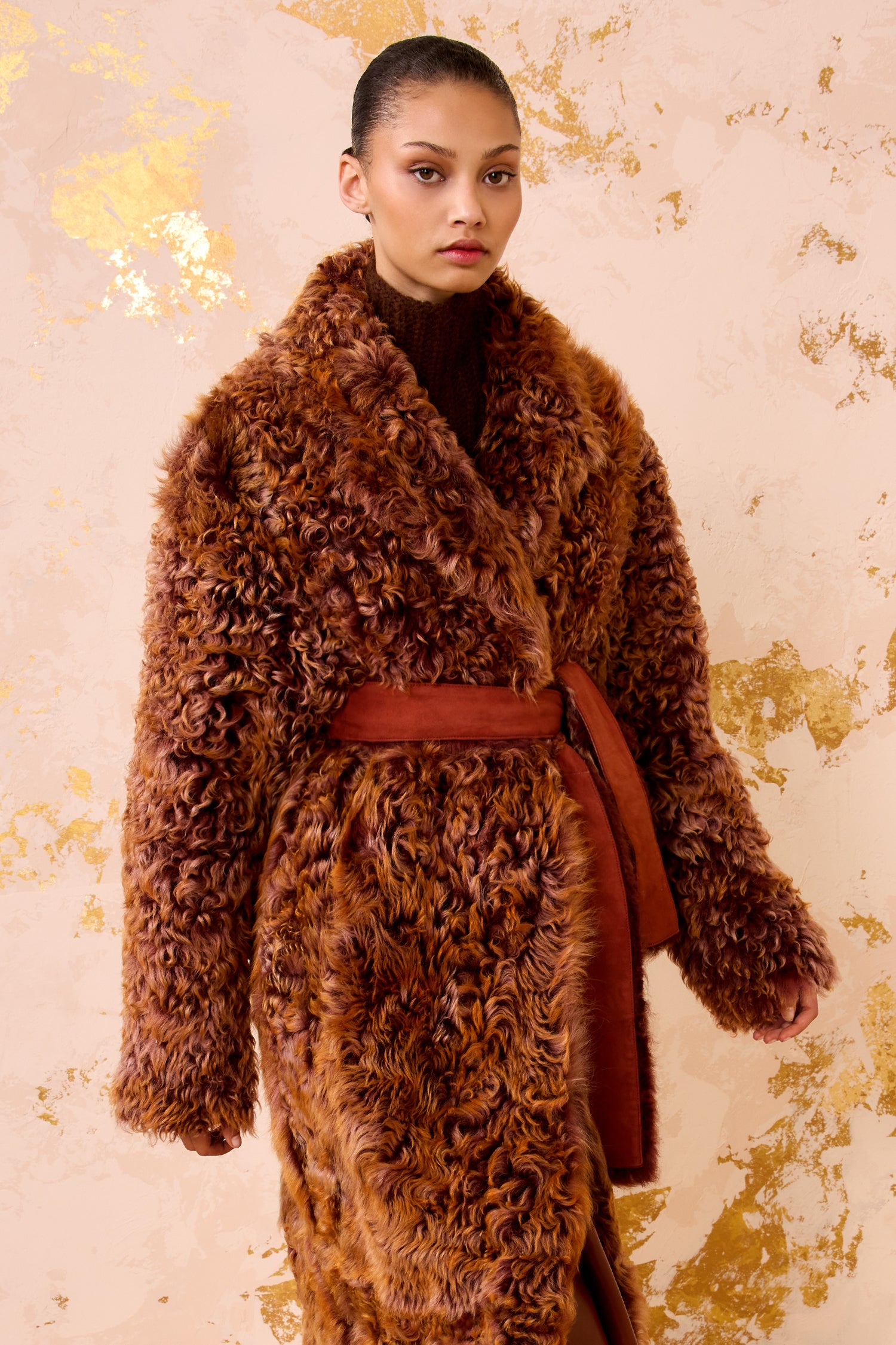 Ulla Johnson Ceryse manteau long Umber shearling réversible