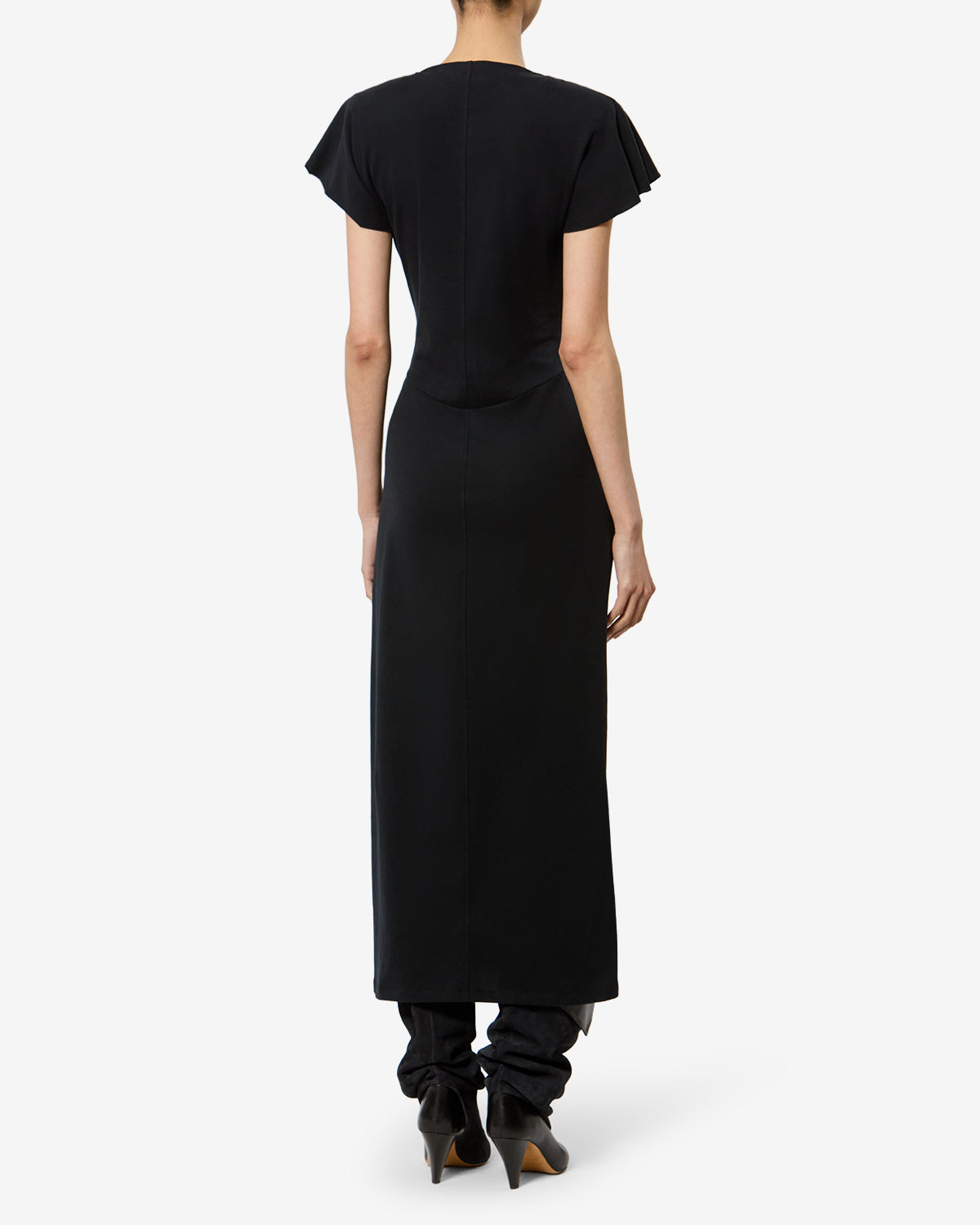 Isabel Marant Nadra RO1174FB robe noire jersey plissé
