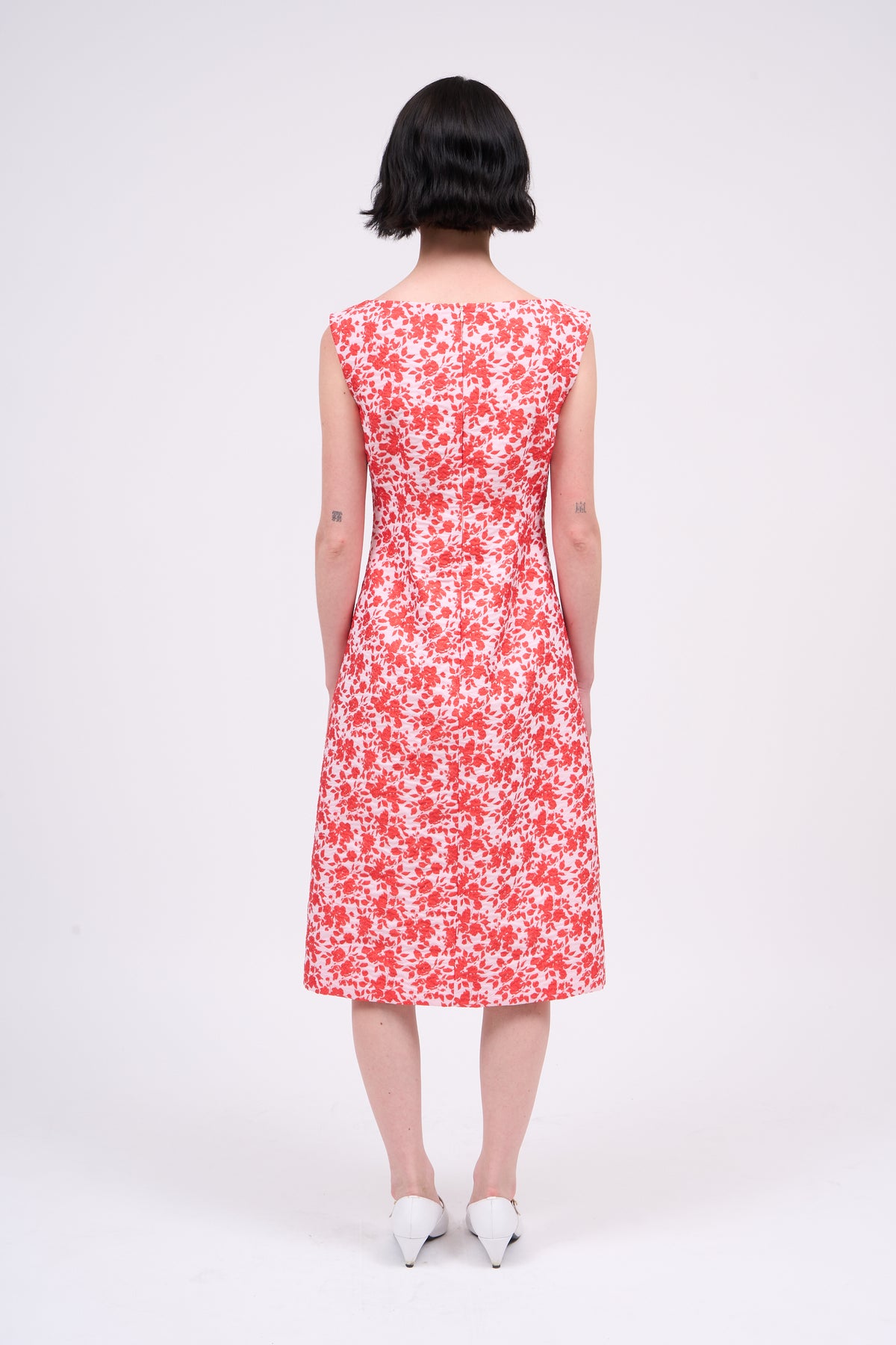 Paul & Joe Robe midi Monroe jacquard 3D cerisier fleurs