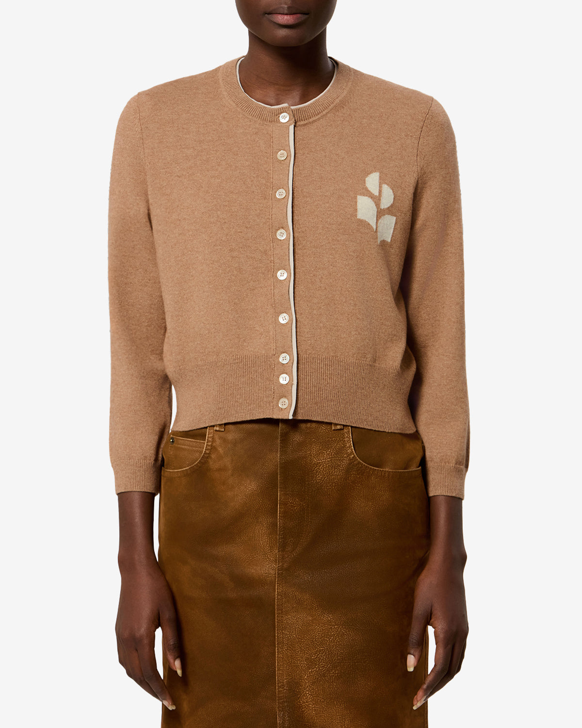 Isabel Marant Mailles Cardigan Lona Camel Gris Clair 36