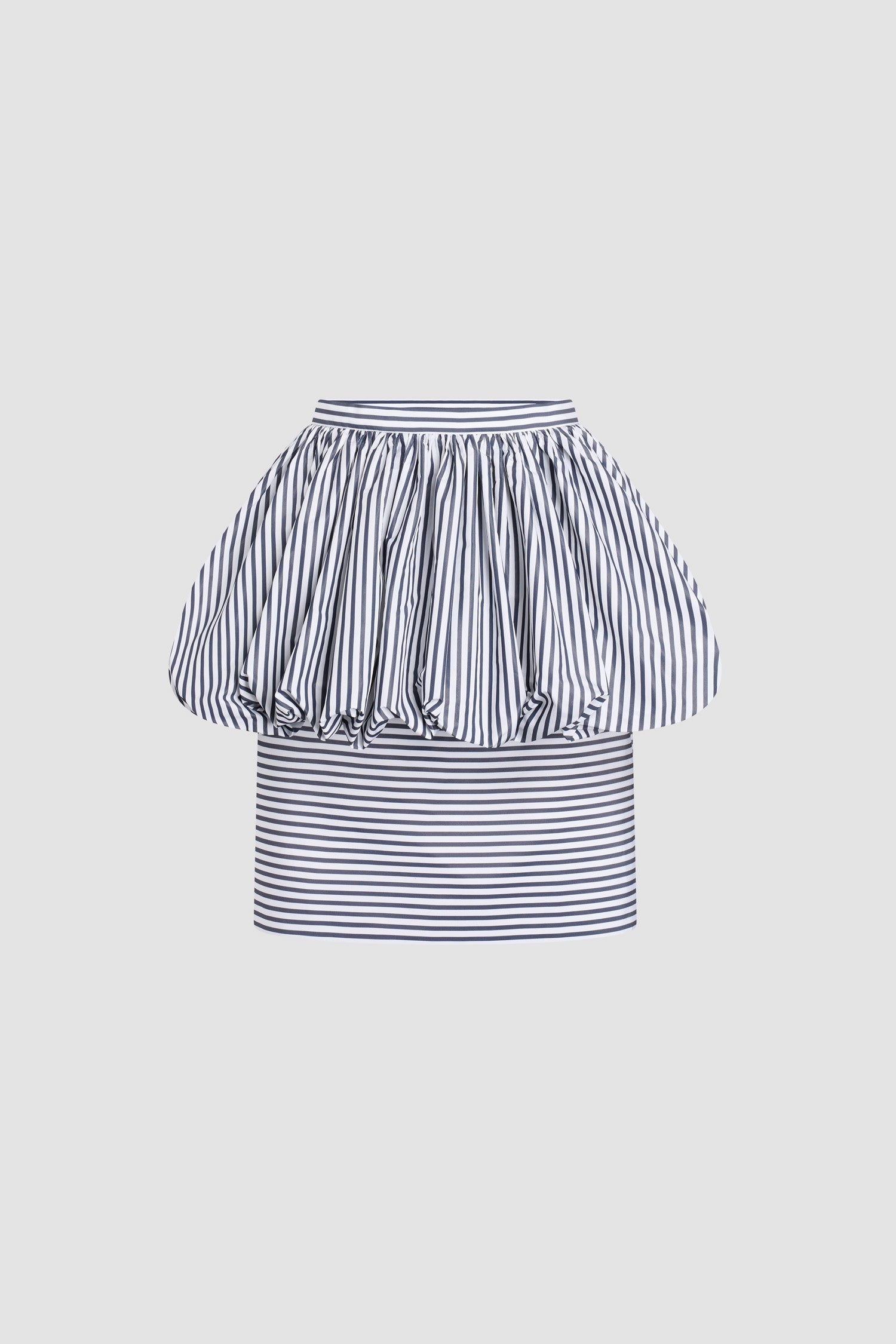 Patou SK109 jupe midi peplum rayée faille recyclée
