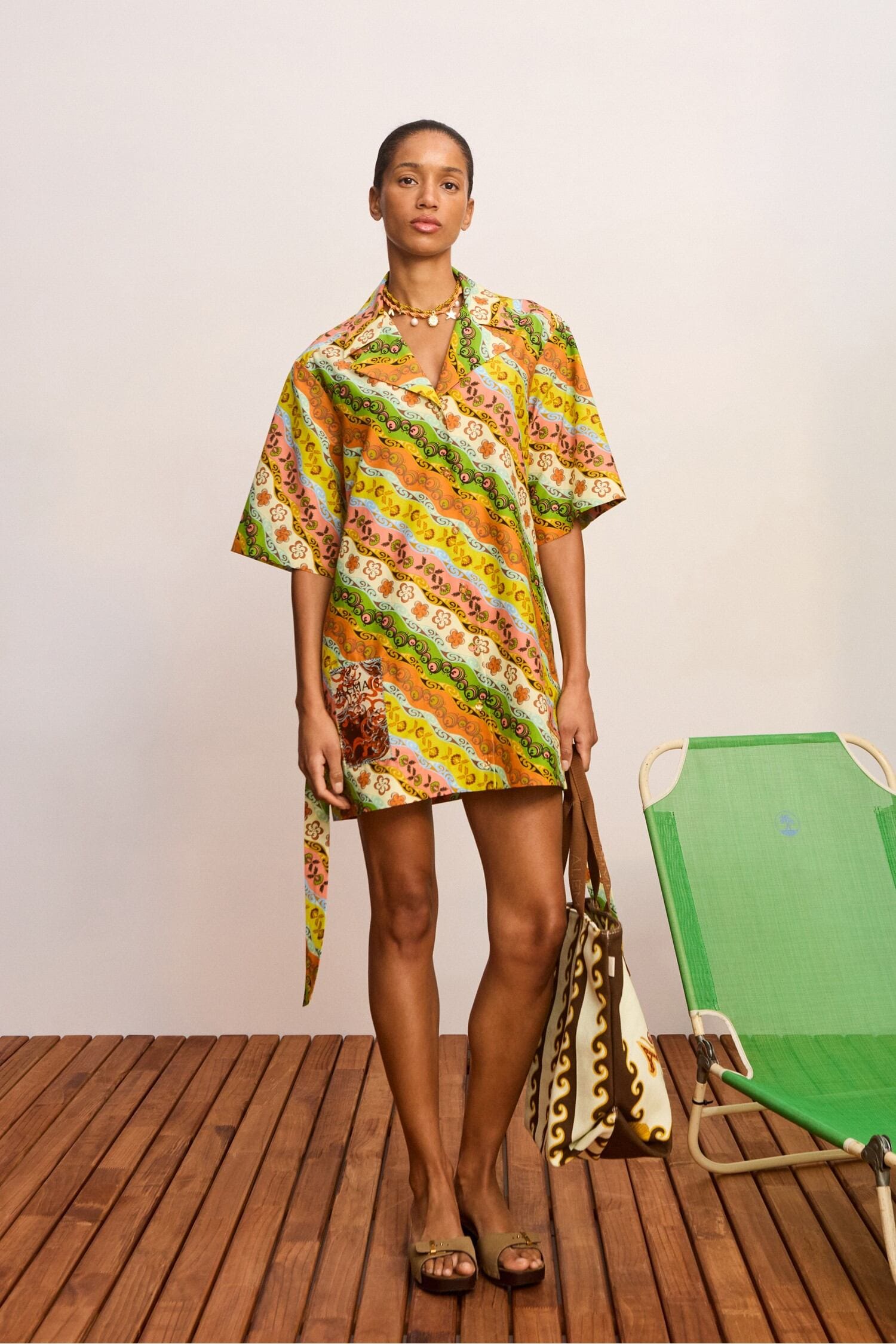 Alemais Janine Mini robe chemise coton bio tropical