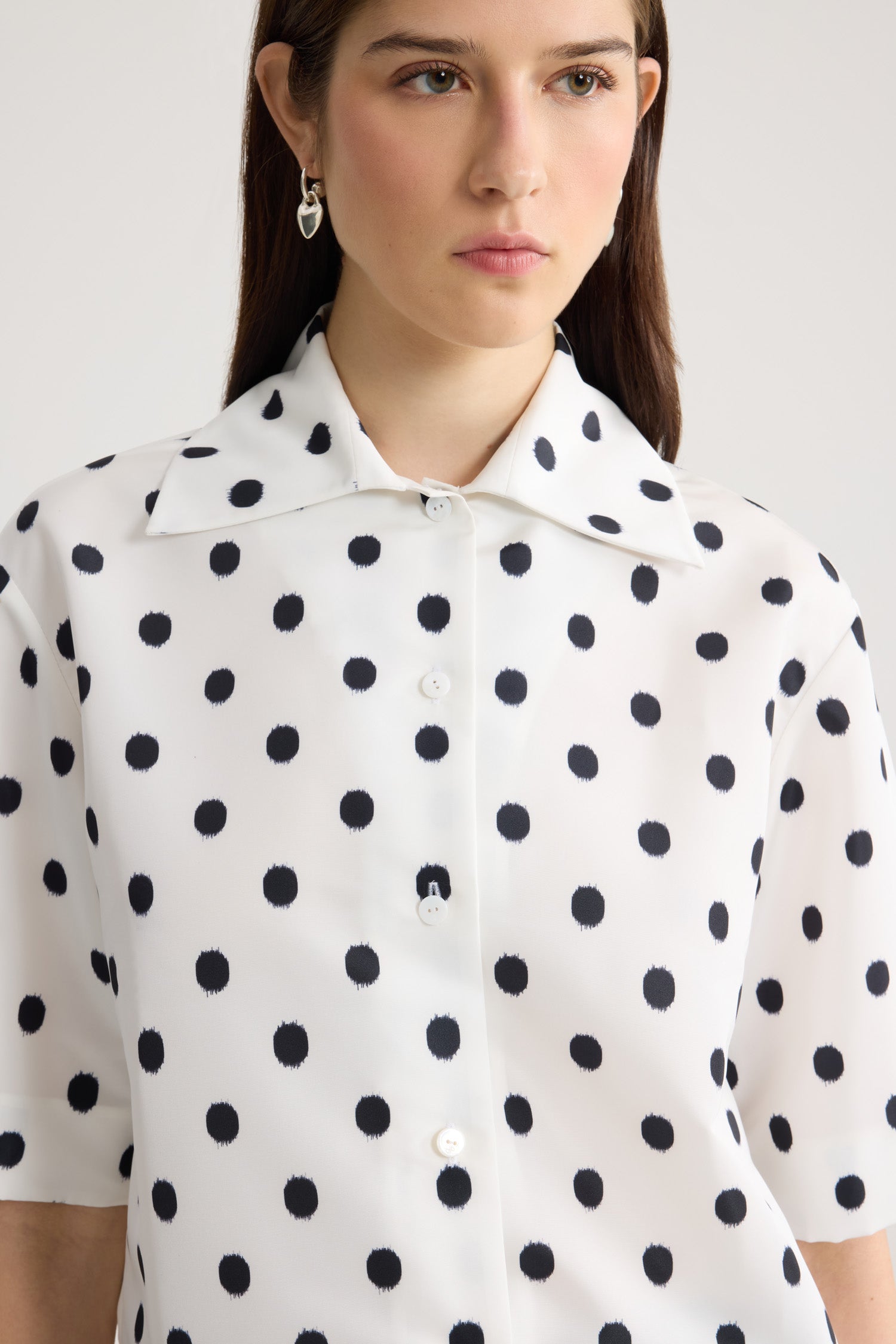 Patou BL059 blouse faille pois Cloud Dancer 34-44