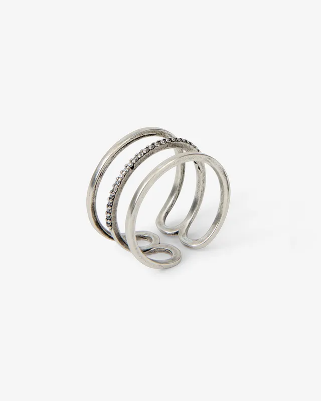 Isabel Marant Lauren BG0026FA bague laiton argent strass