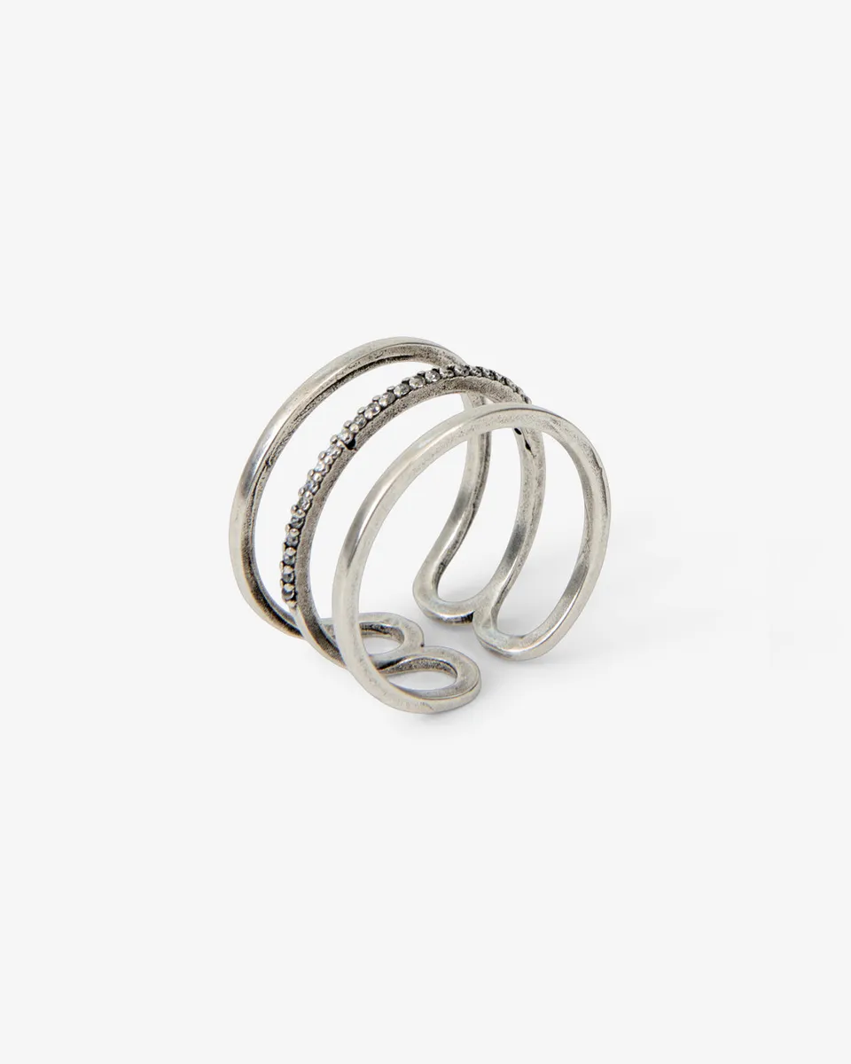 Isabel Marant Lauren BG0026FA bague laiton argent strass