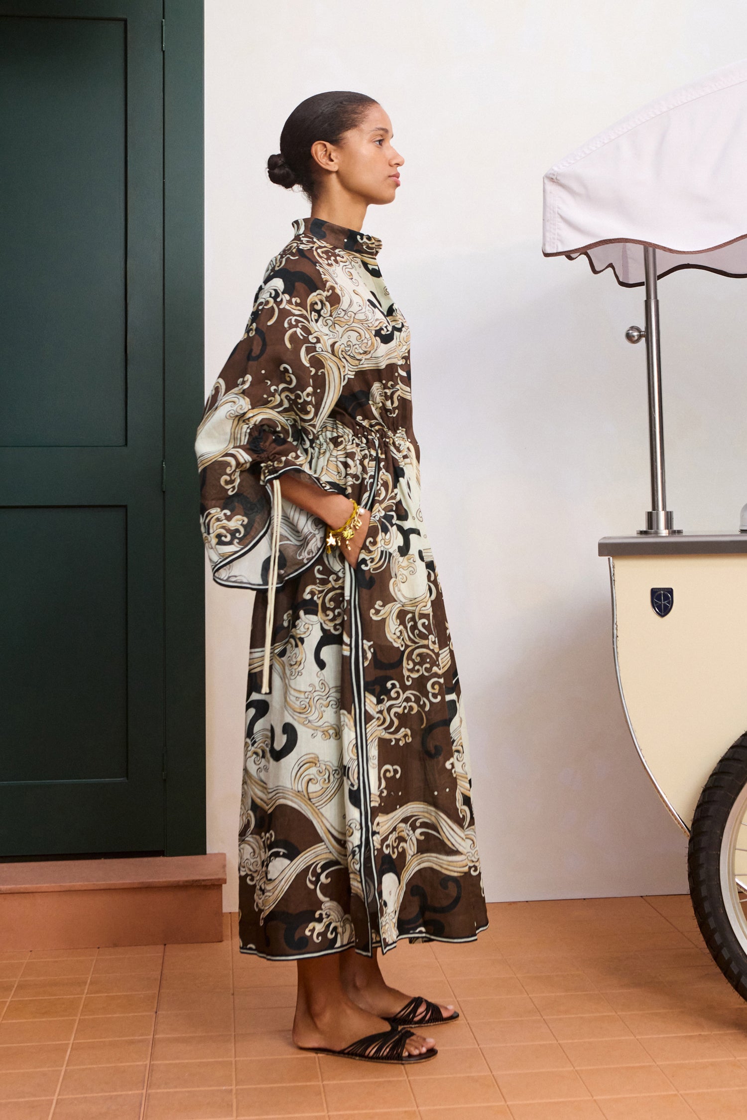 Alemaïs Otis Shirtdress robe chemisier midi vagues