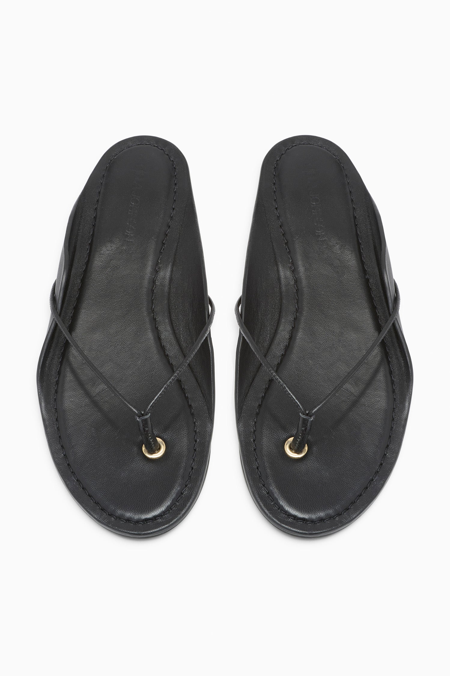 Ulla Johnson Aves tongs cuir noir fabriquées Italie