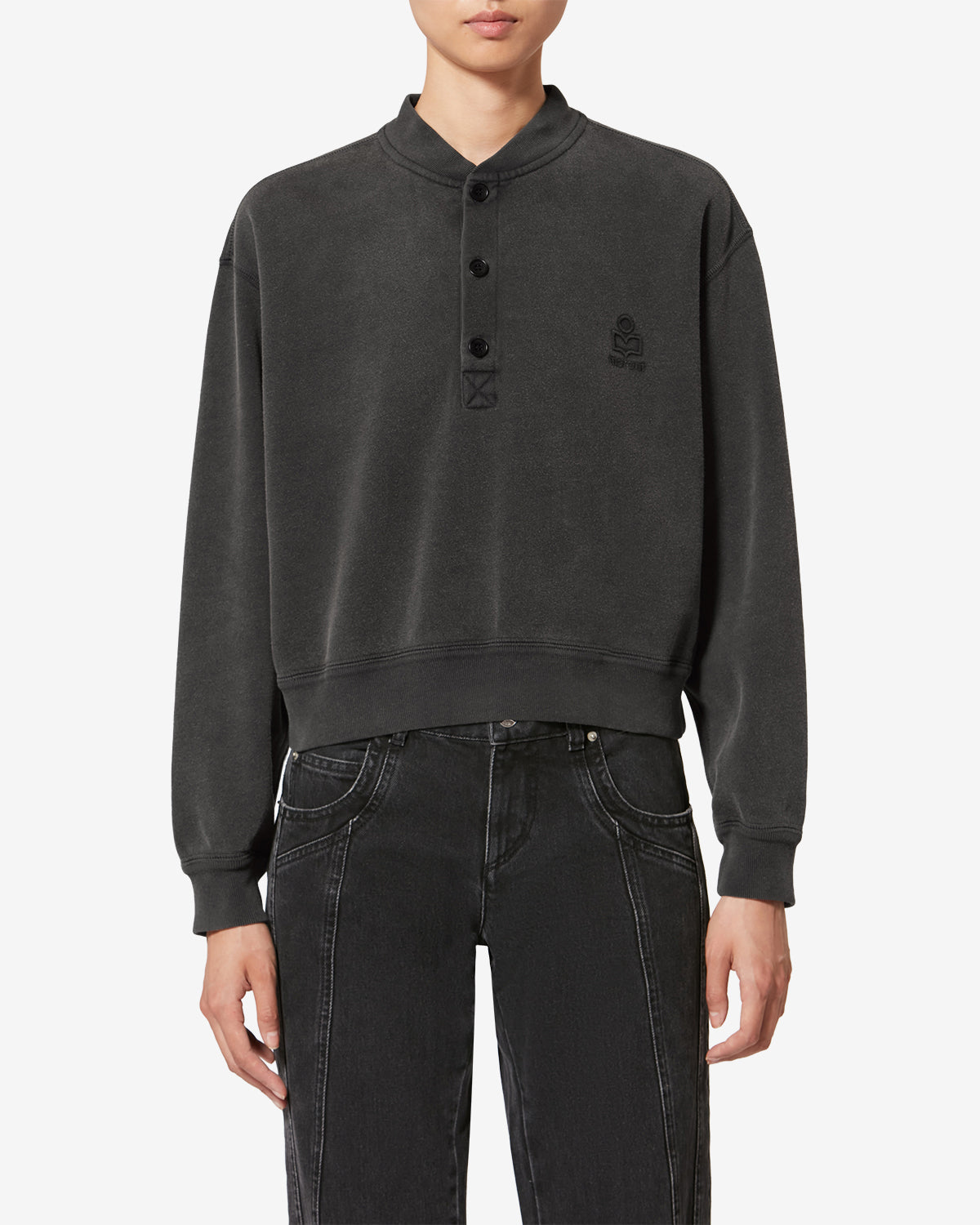 Isabel Marant Simony sweatshirt noir délavé coton