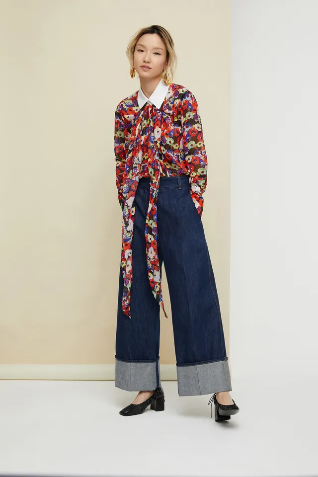 Patou P20BL00300235023 blouse soie imprimé fleurs