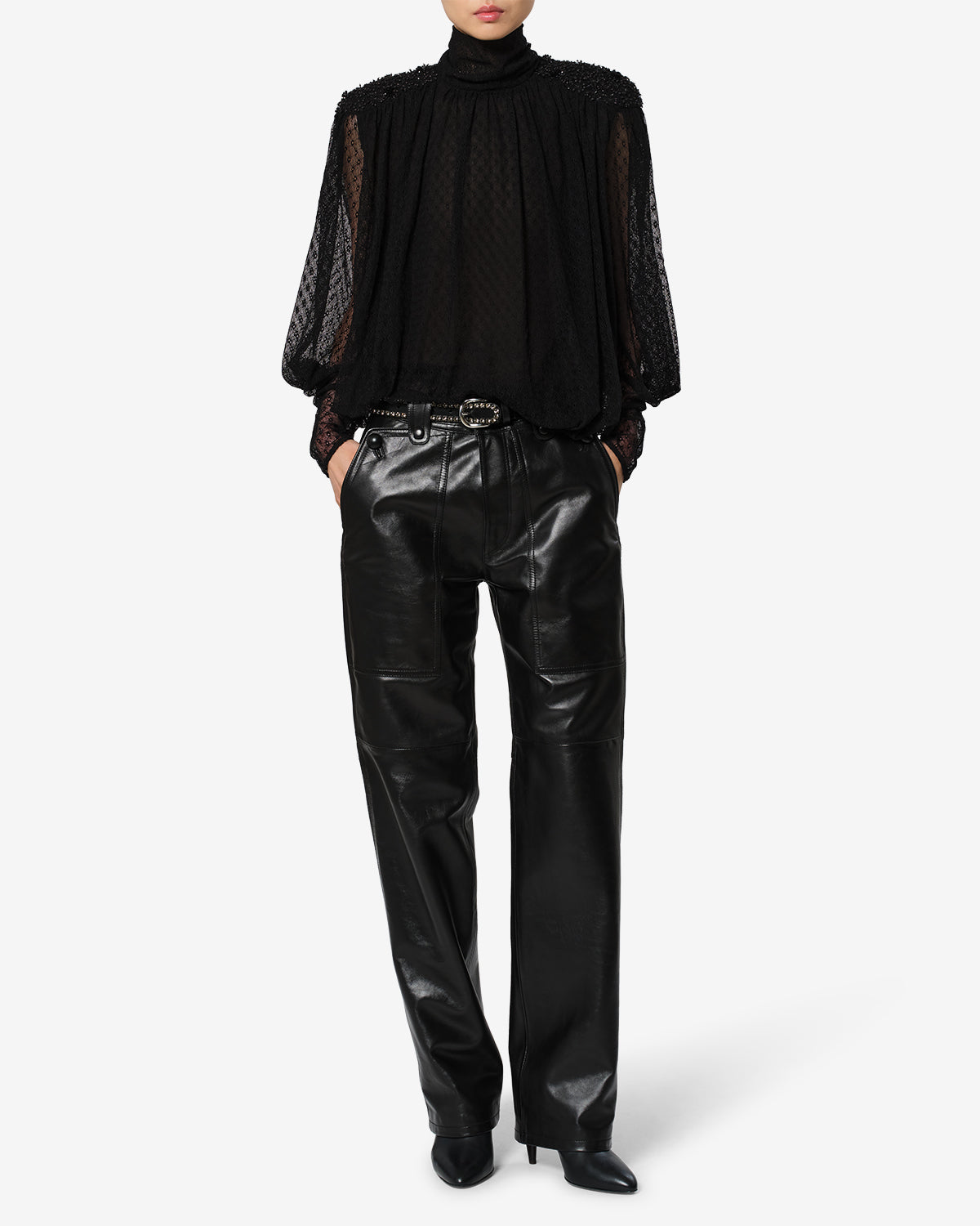 Isabel Marant Oeste blouse dentelle noir plumetis 34-42