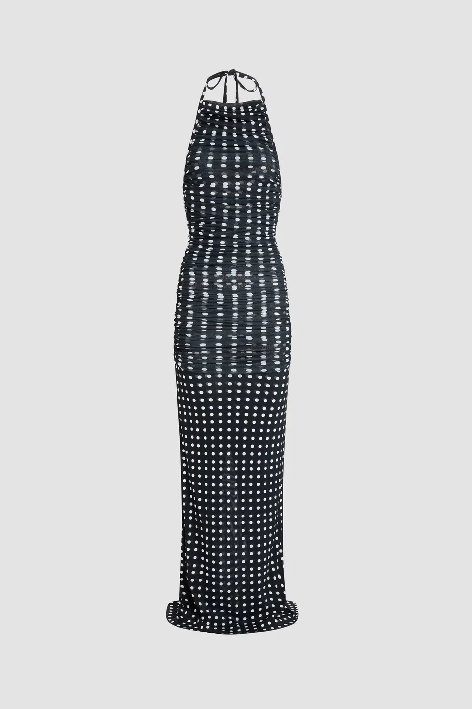Patou DR250 robe longue pois bleu nuit