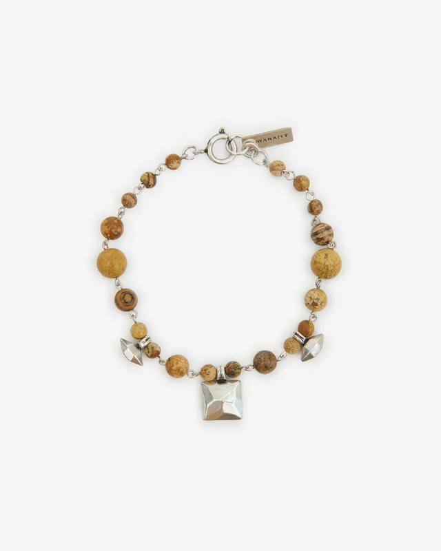 Isabel Marant Jack bracelet pierre jaspe naturel argenté