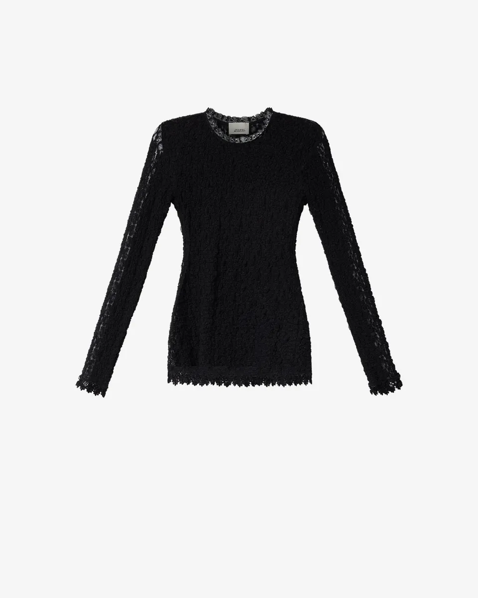 Isabel Marant Brany top noir dentelle stretch