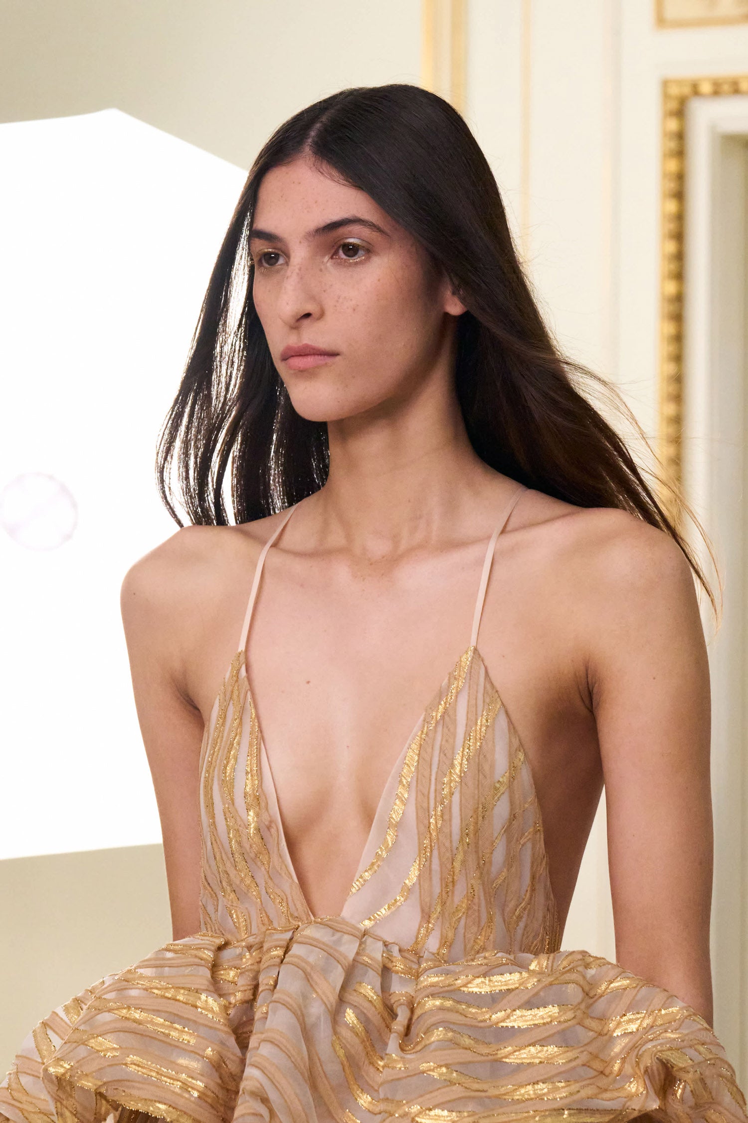 Ulla Johnson Camelia robe longue lurex doré