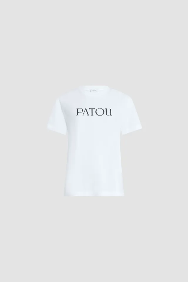 Patou JE0299999001W t-shirt blanc coton bio logo noir