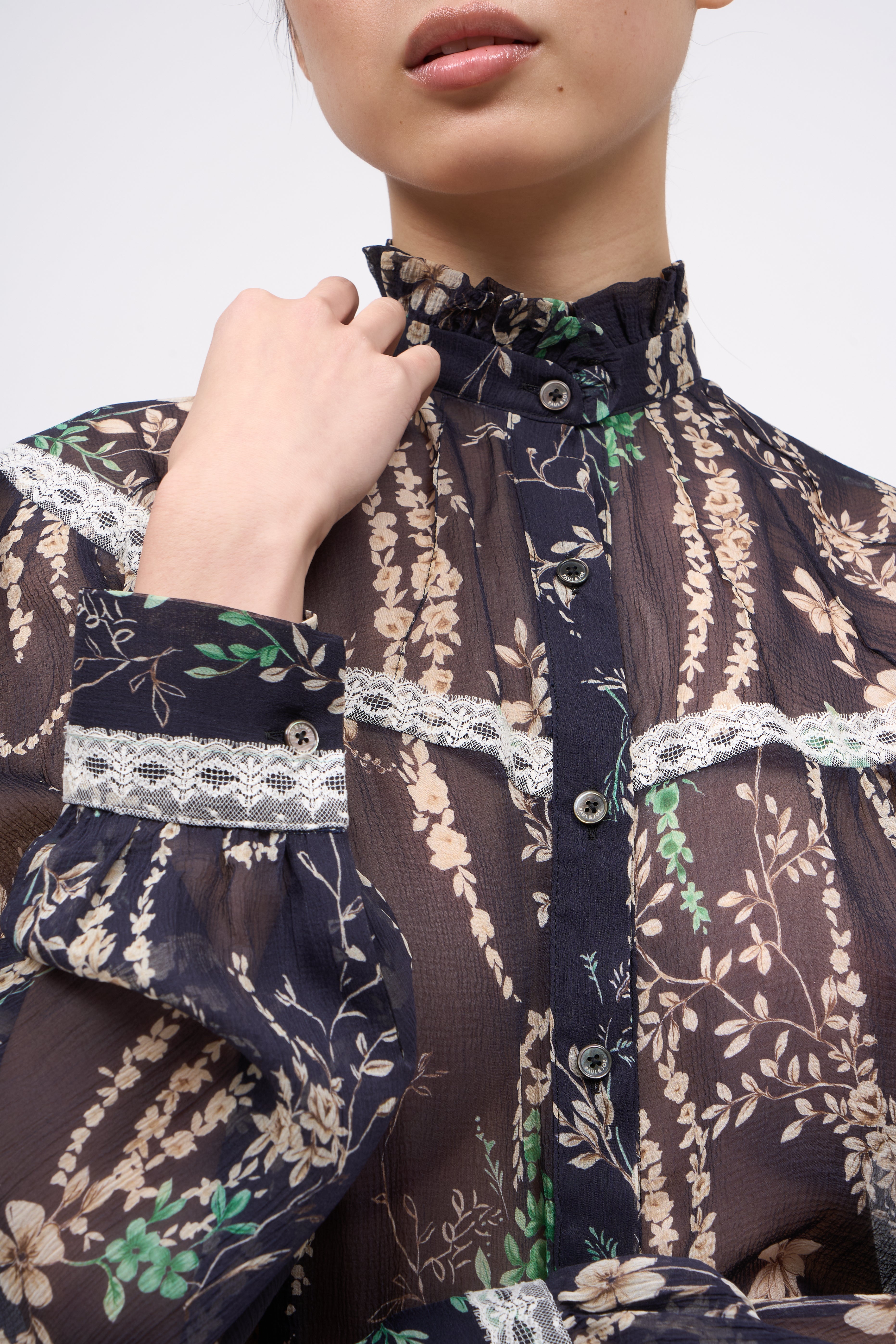 Paul & Joe Yvonne blouse mousseline soie dark navy