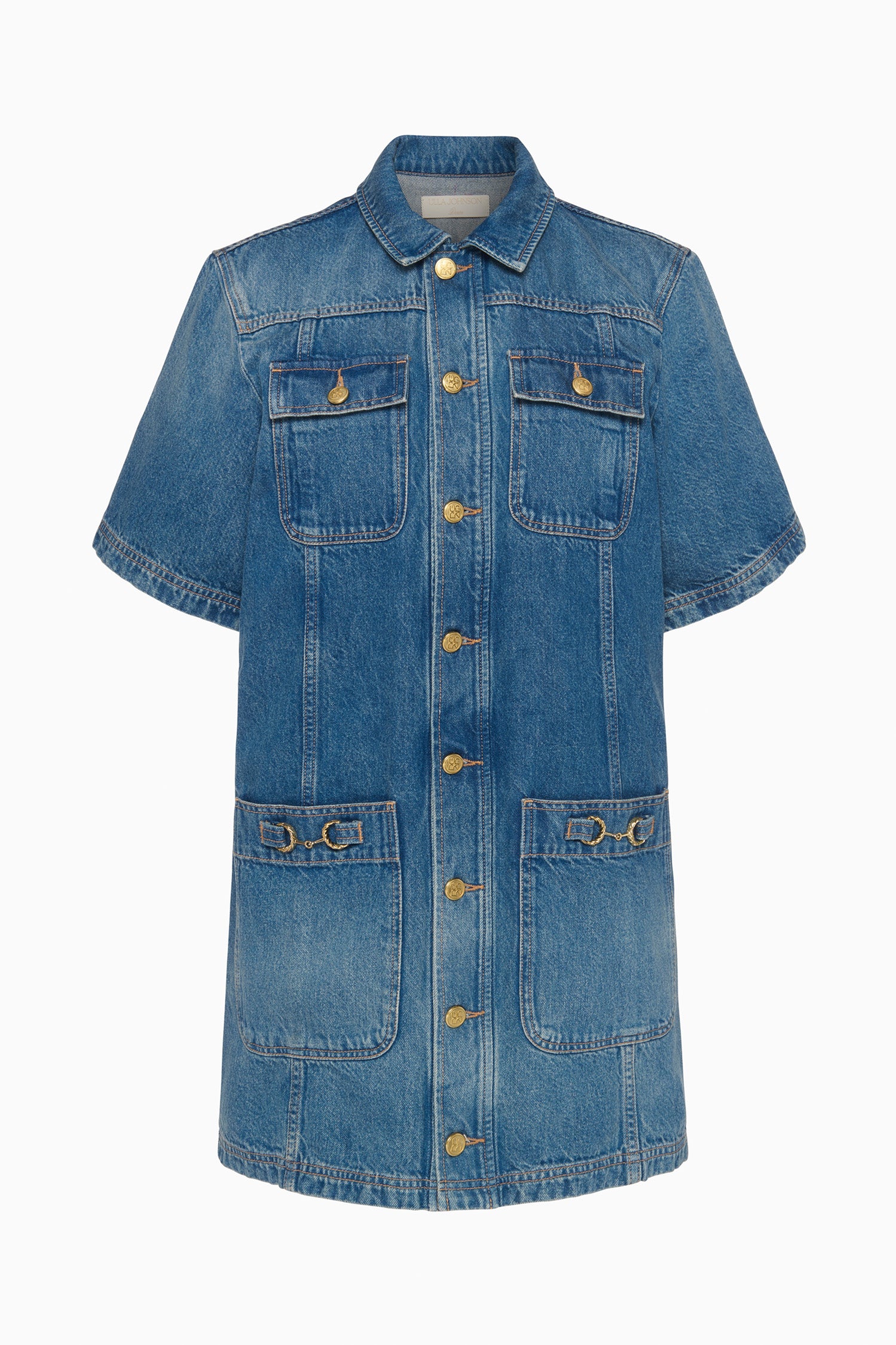 Ulla Johnson Denim robe en jean Painters Mini Danube coton