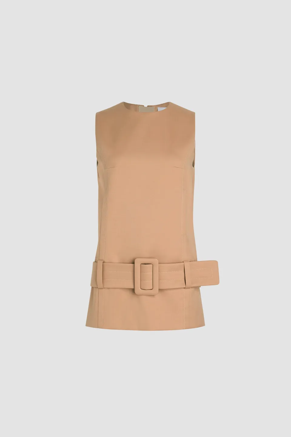 Patou P25DR160 robe ceinturée coton bio Praline