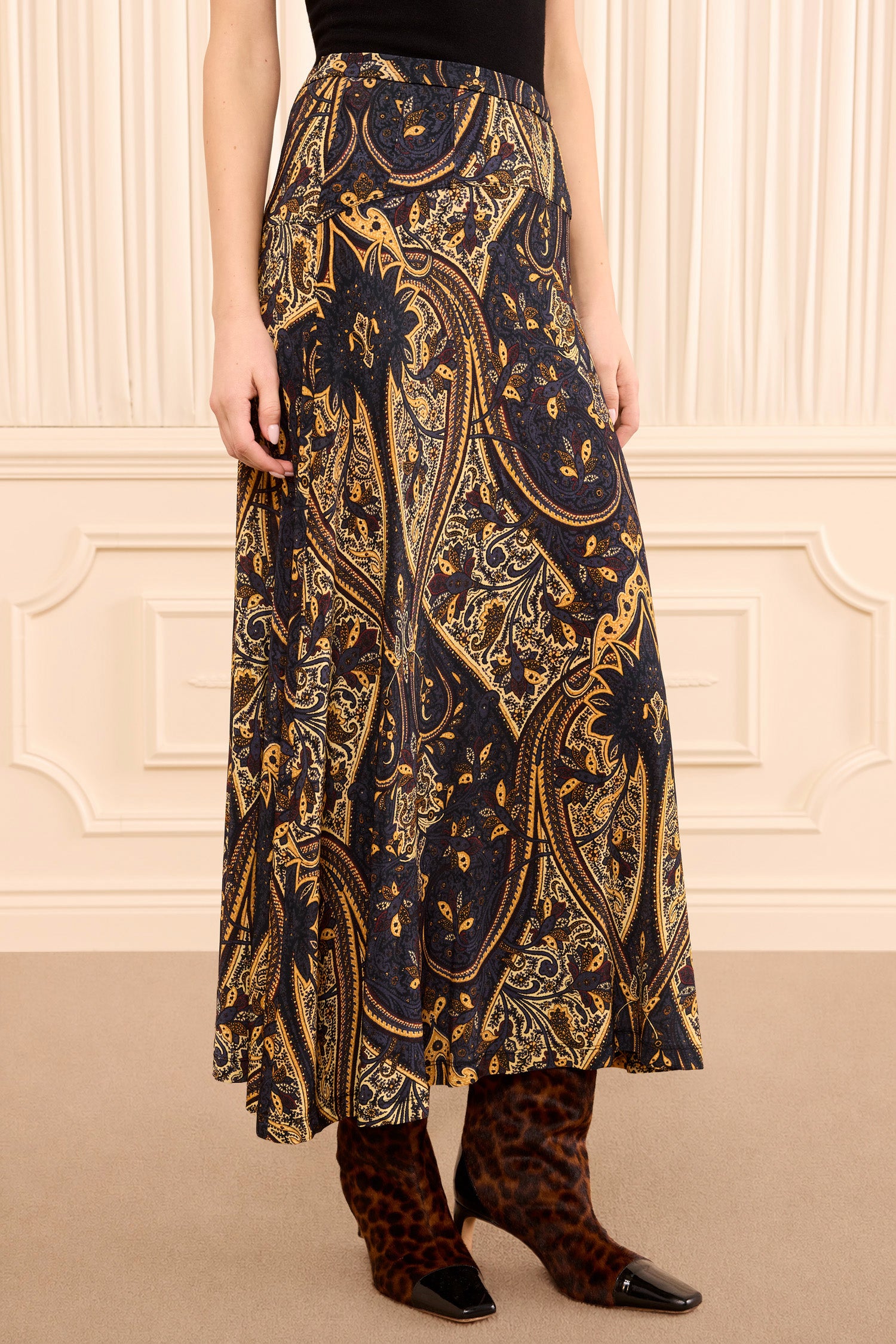 Ulla Johnson Paola jupe jersey Twilight Paisley marron