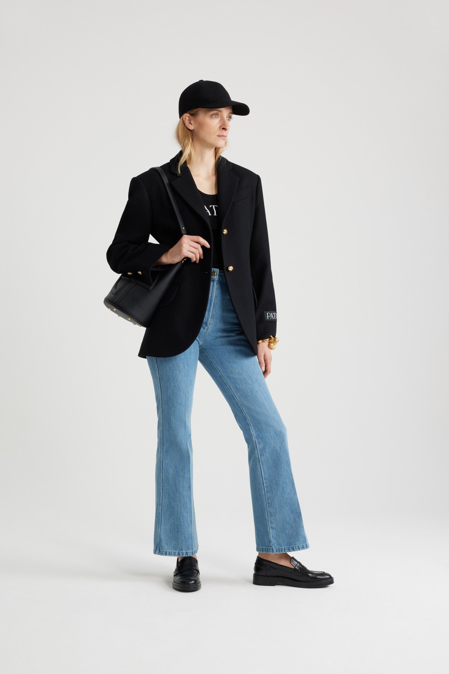 Patou H24JA0380003999B veste noire laine cachemire