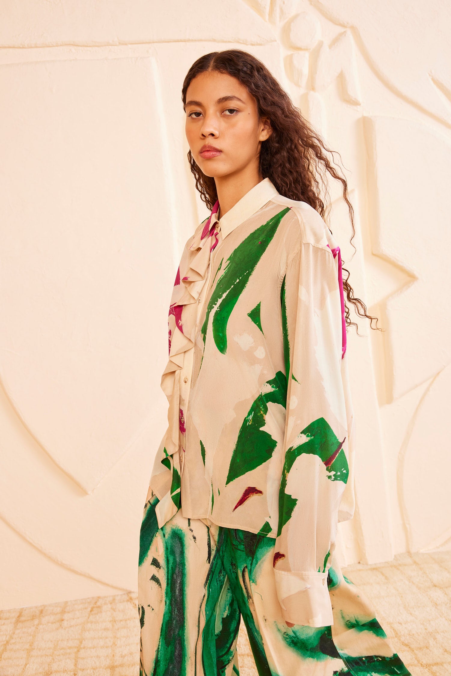 Ulla Johnson Study blouse soie Comet multicolore volants