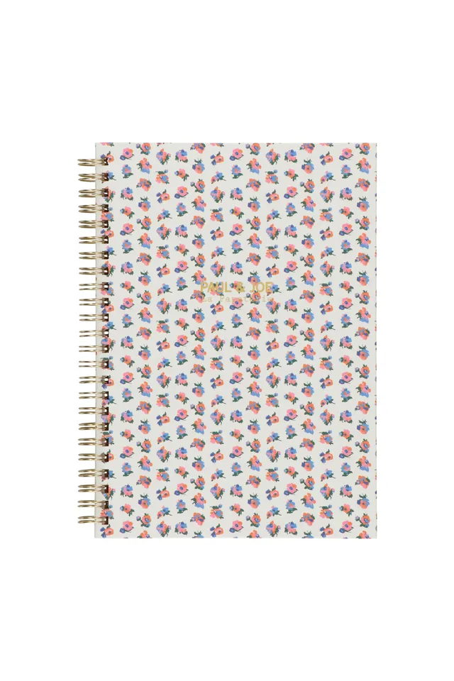 Paul & Joe Papeterie Carnet spirales ivoire pâquerettes A5 blanc