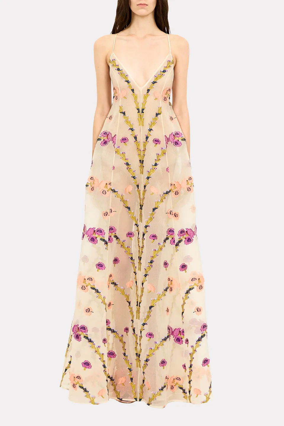Ulla Johnson Solene Robe maxi Pearl Bloom organza