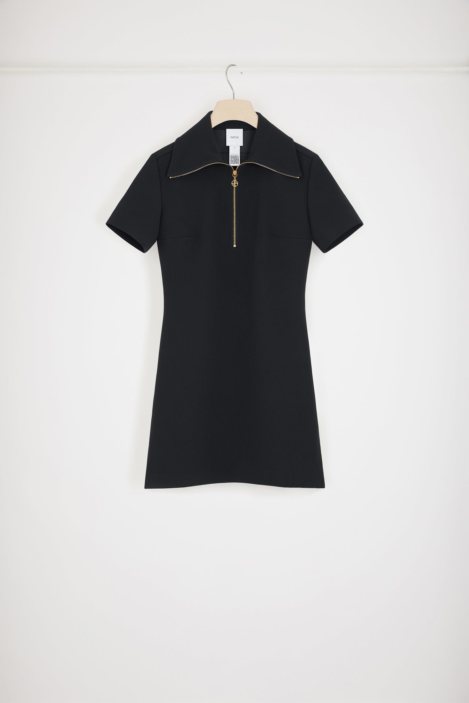 Patou H23DR1240150999B robe noire patineuse crêpe technique