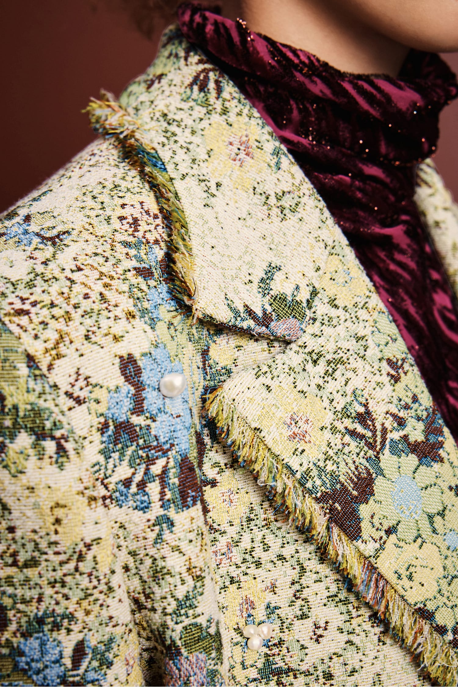 Alemais Whitney blazer jacquard perles franges