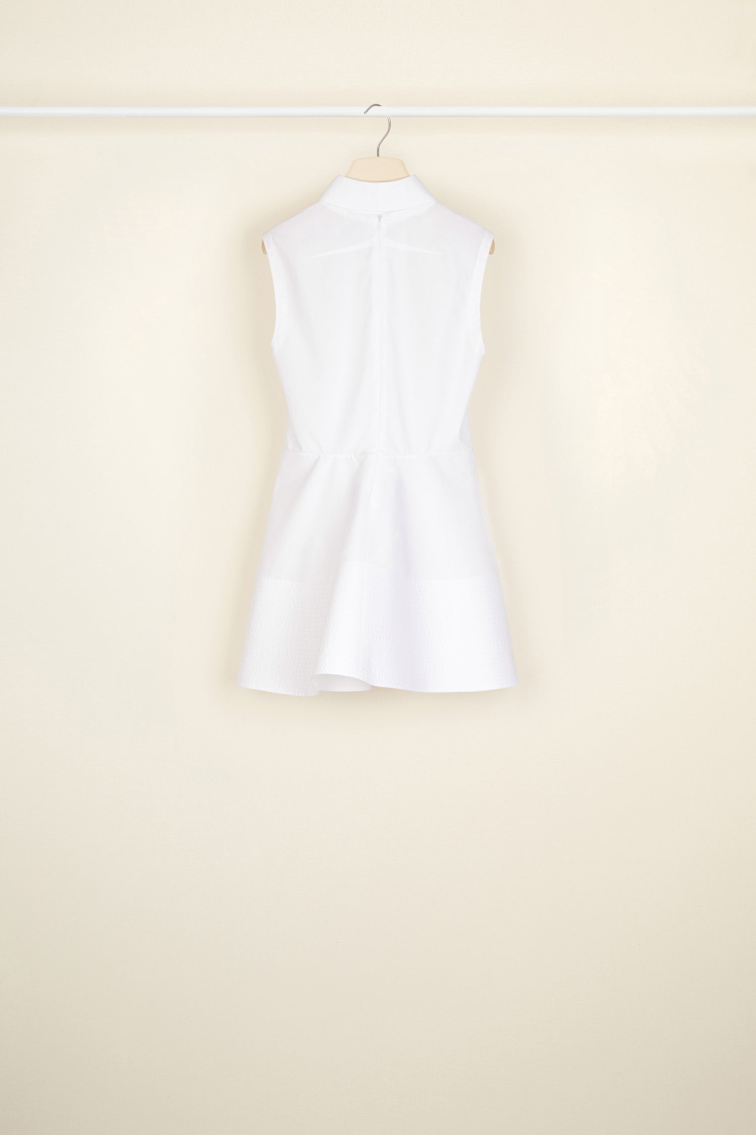 Patou TO023 top peplum coton bio blanc col amovible