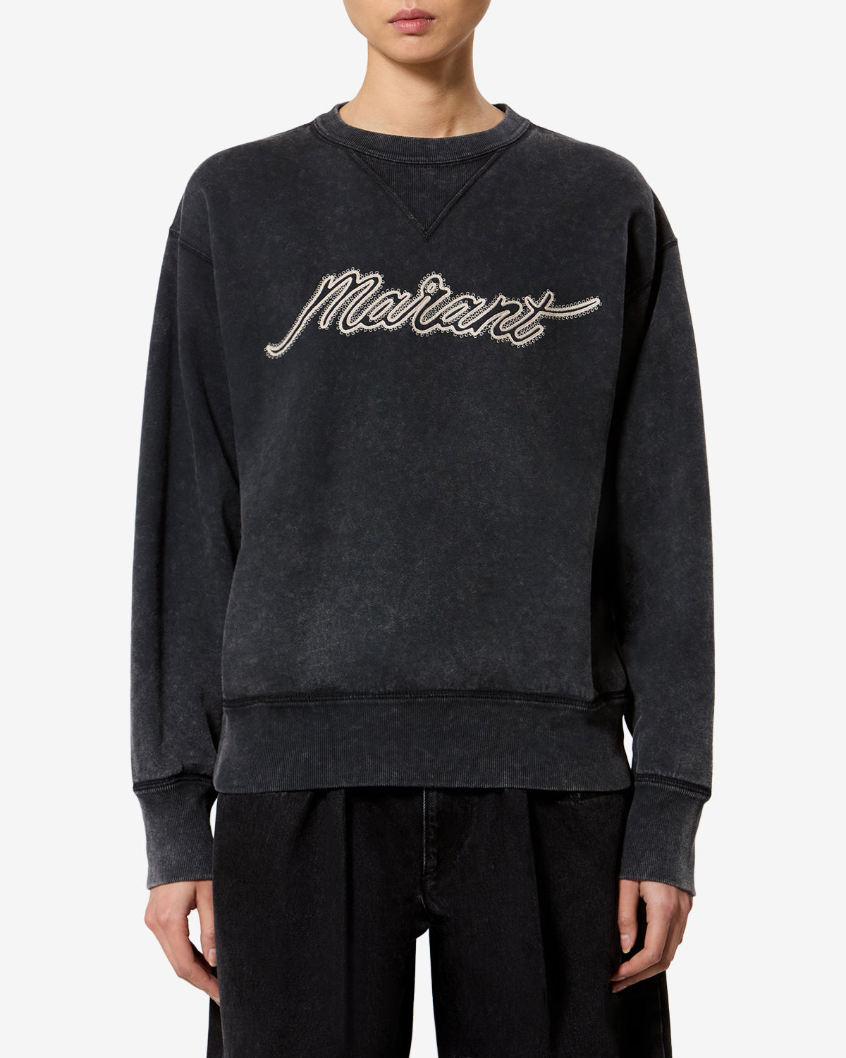 Isabel Marant Rise SW0061 sweat coton noir délavé