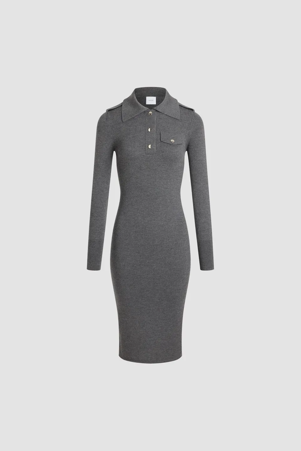 Patou KN268 H25KN2688040964G robe midi laine grise Mercury XS-XL