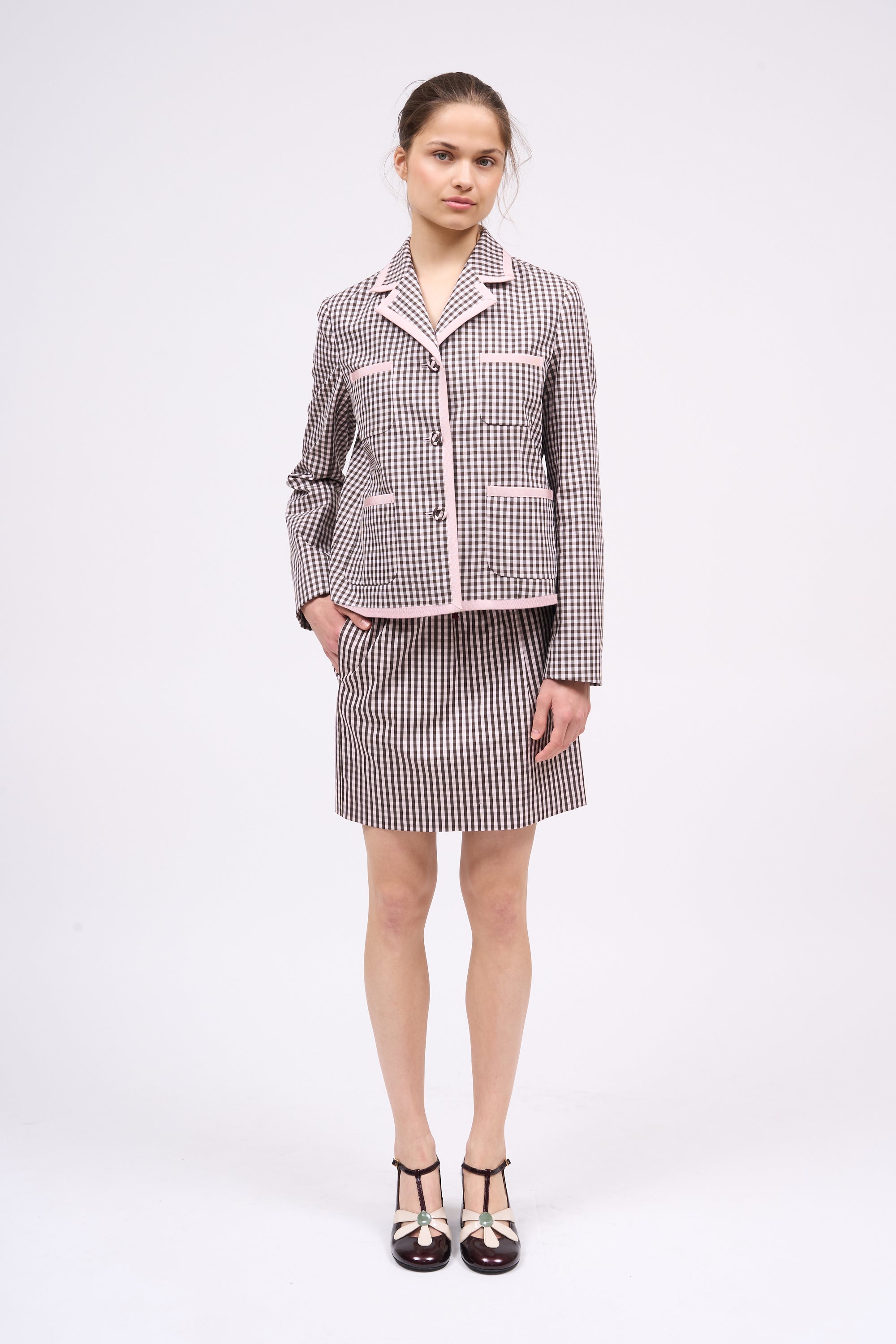 Paul & Joe Jupe Gambette vichy courte coton made in France