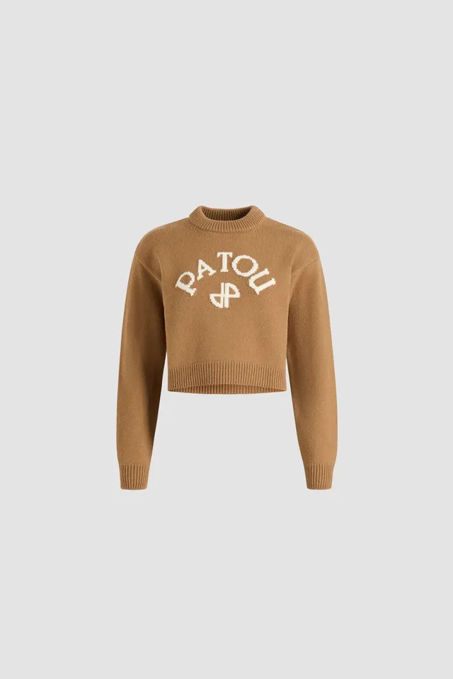 Patou H25KN2788064122B pull marron laine cachemire