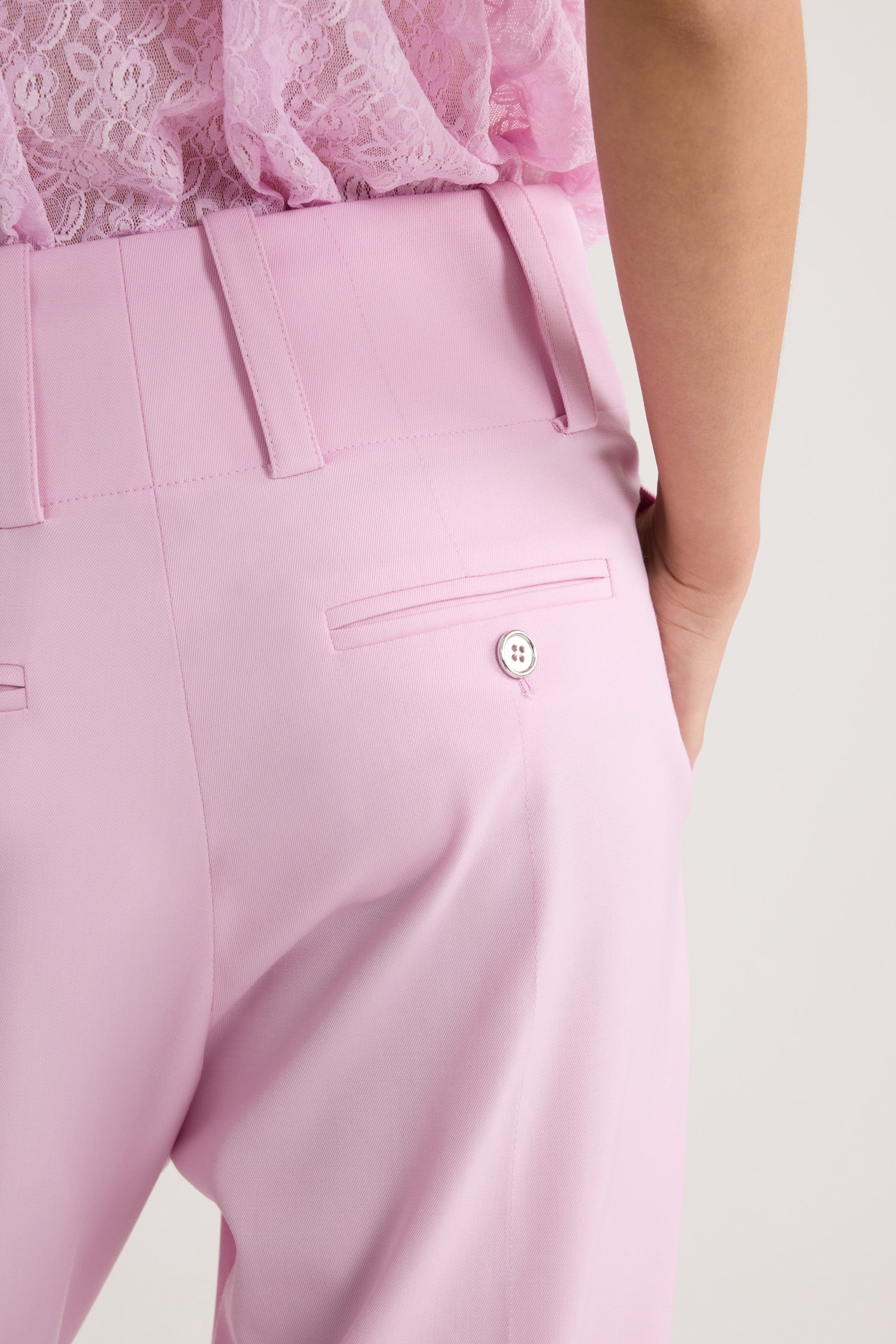 Patou TR049 pantalon large rose laine éco-responsable