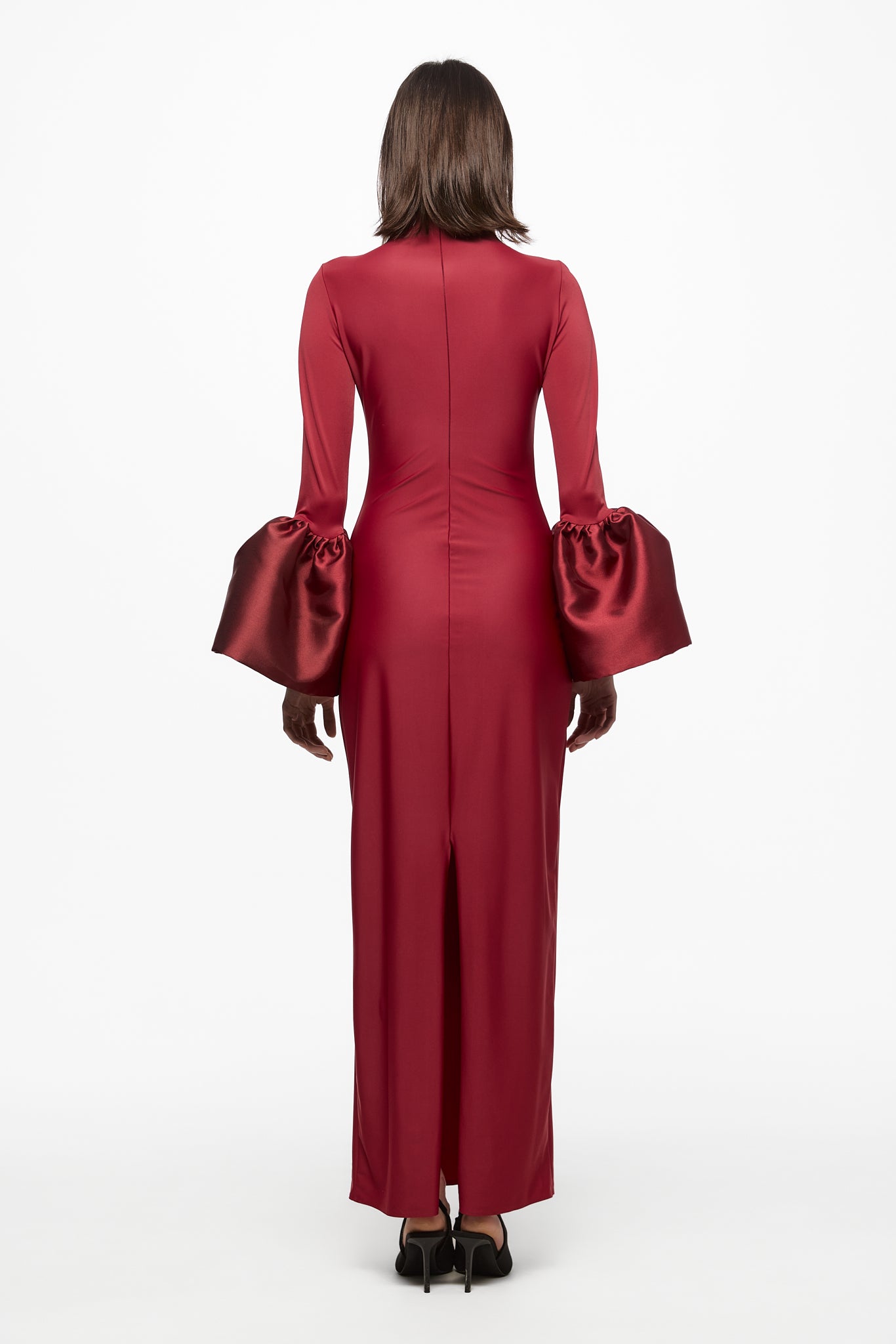 ATU Body Couture High Neck Midi Dress robe bordeaux S