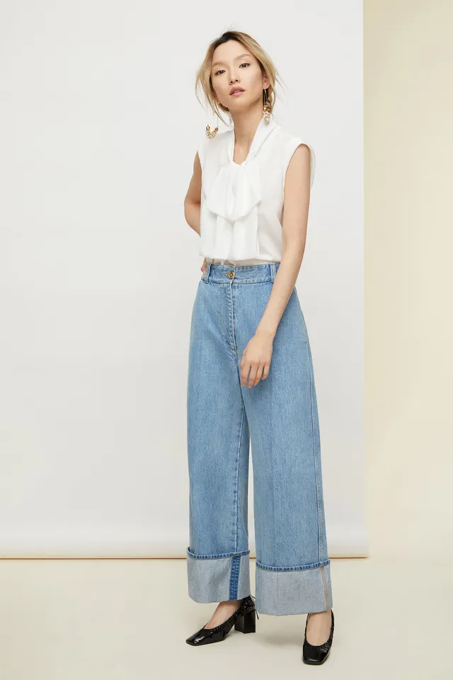 Patou TO011 top sans manches perle en soie